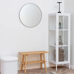 Brisbane smalt vitrineskap 1 glassdør hvit stål 40 x 35 x 140 cm