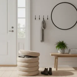 Brooklyn puff med lagring beige ø44 cm