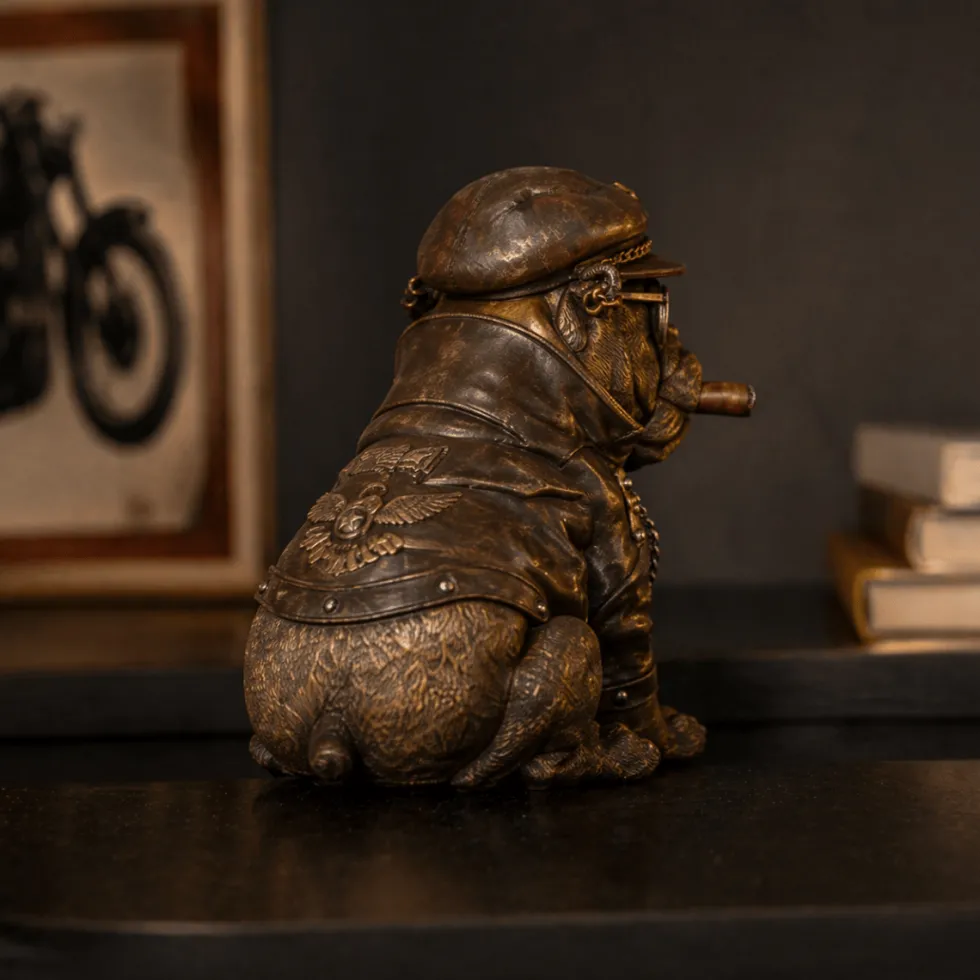 Bulldog med sigar dekorfigur