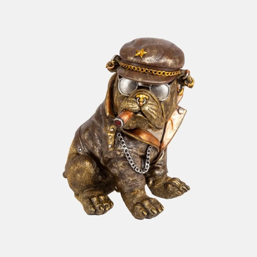 Bulldog med sigar dekorfigur