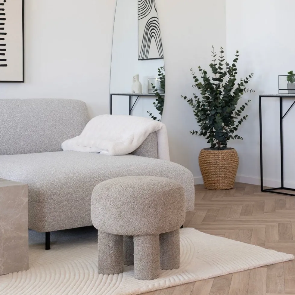 Canberra puff mørk sand ø43 cm