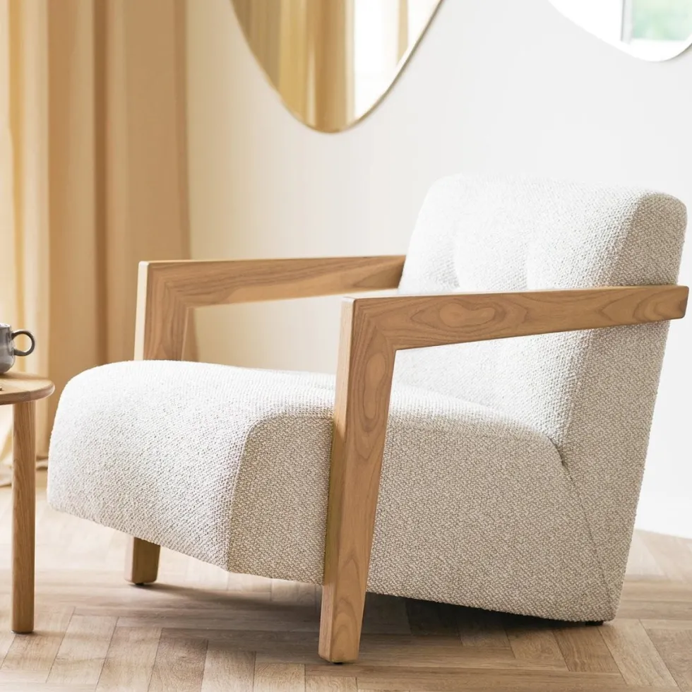 Caracas loungestol med armlener beige