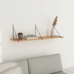 Chiba vegghylle askefiner sort stålramme 120 x 29 cm