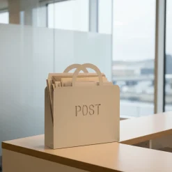 Dekorativ oppbevaringskurv til brevpost hvit 32 x 30 cm x 8,5 cm