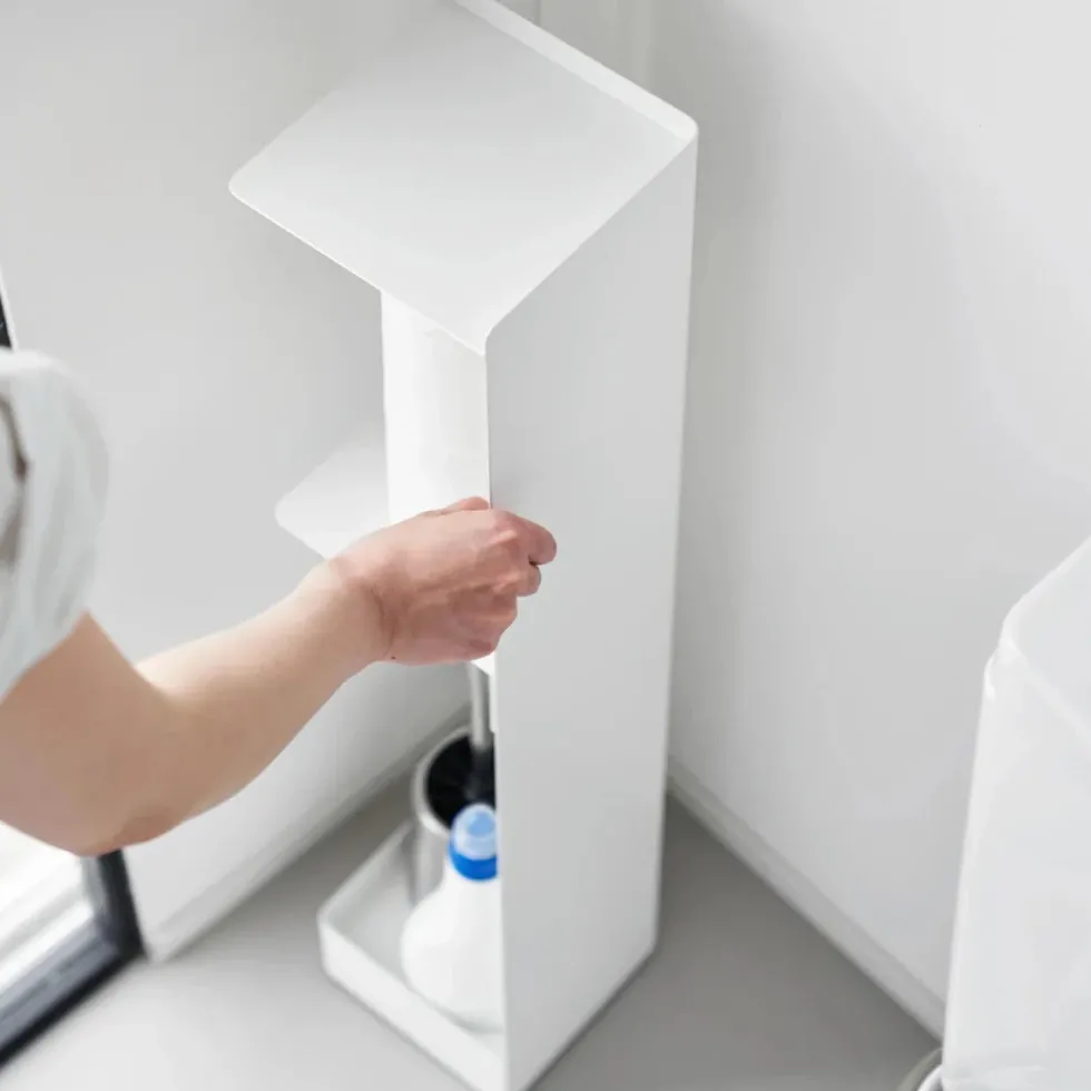 Diskré toalettpapirholder med hjul hvit 80,5 cm