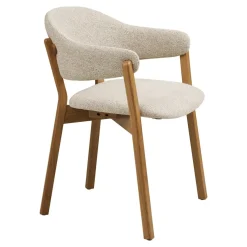 Dunkirk spisestol med armlener natur/beige