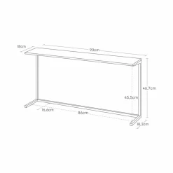 Frittstående hylle til kjøkkenbenk sort 90 x 46,7 cm