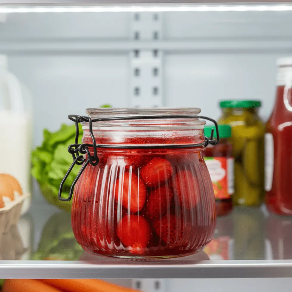 Glasskrukke rillet 500 ml