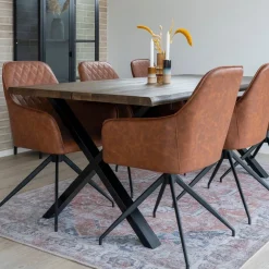Harbo dreibar spisestol brun PU-skinn