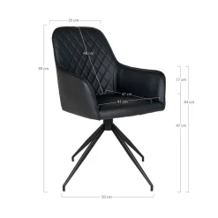 Harbo dreibar spisestol sort PU-skinn