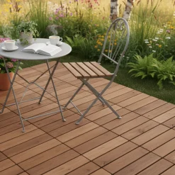 Helle Flis sett med 9 acacia 30 x 30 cm