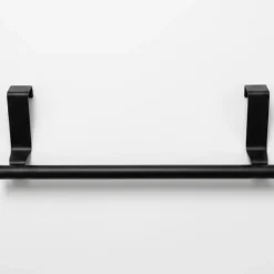 Håndkleholder, sort rustfritt metall