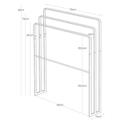 Håndkleholder sort 70 x 81 x 14 cm