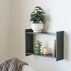 House Nordic kunstig plante med mønstrede blader i sort potte 33 cm