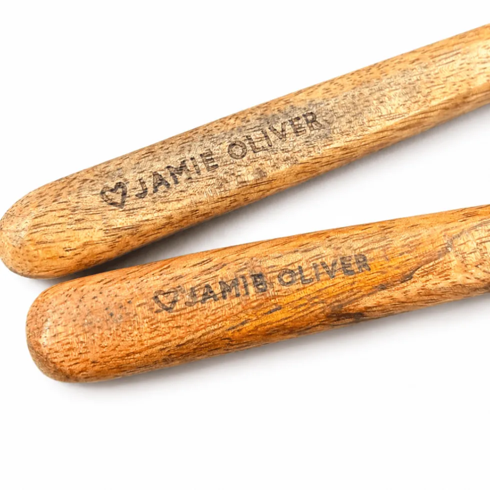 Jamie Oliver serveringsbestikk i mangotre 2 deler 14 x 29,3 cm