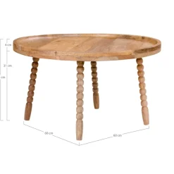 Jammu sofabord mango natur ø60 cm
