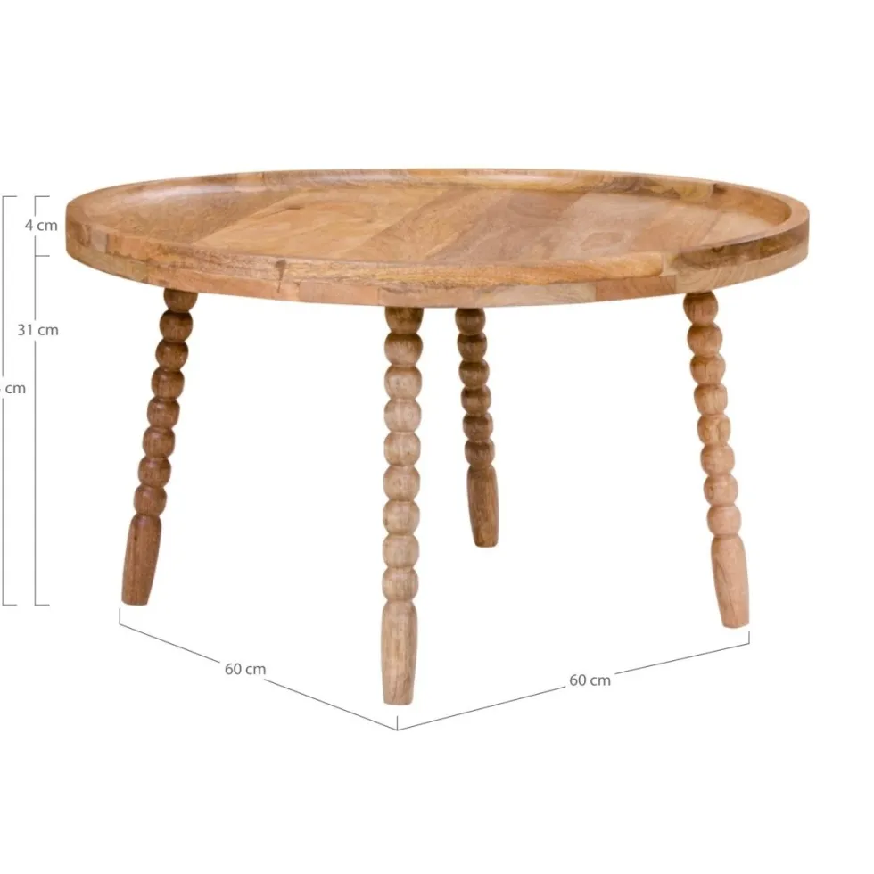 Jammu sofabord mango natur ø60 cm