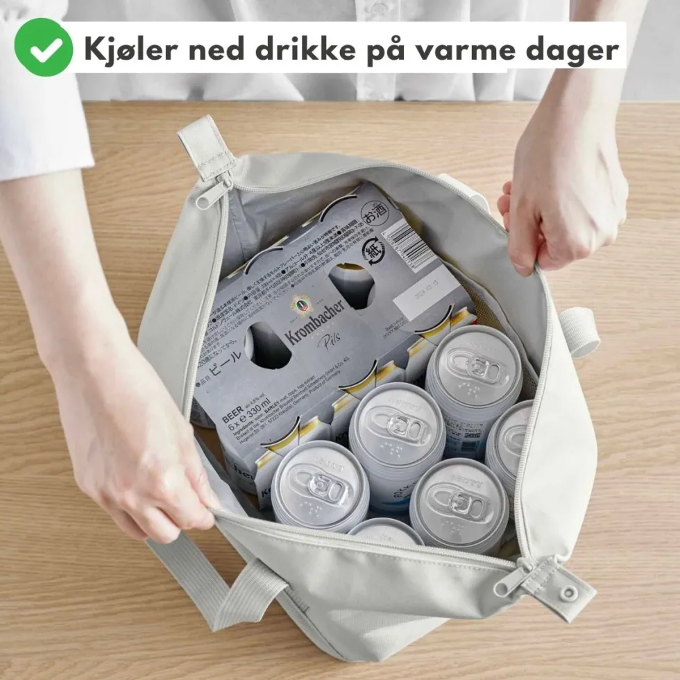 Kjølebag grå sammenleggbar 51 x 18 cm