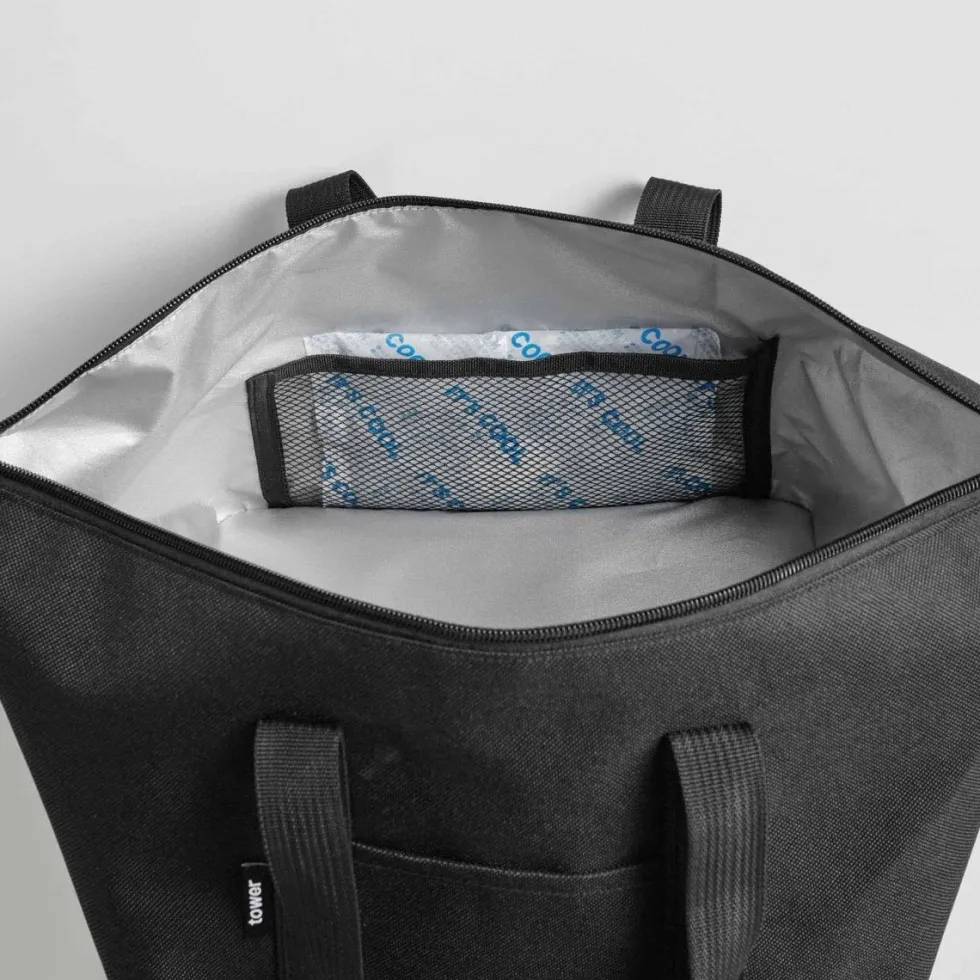 Kjølebag sort sammenleggbar 51 x 18 cm