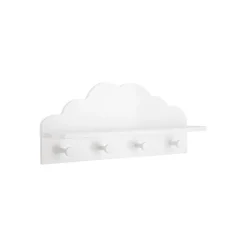 Knaggrekke med hylle og 4 knagger Cloud hvit