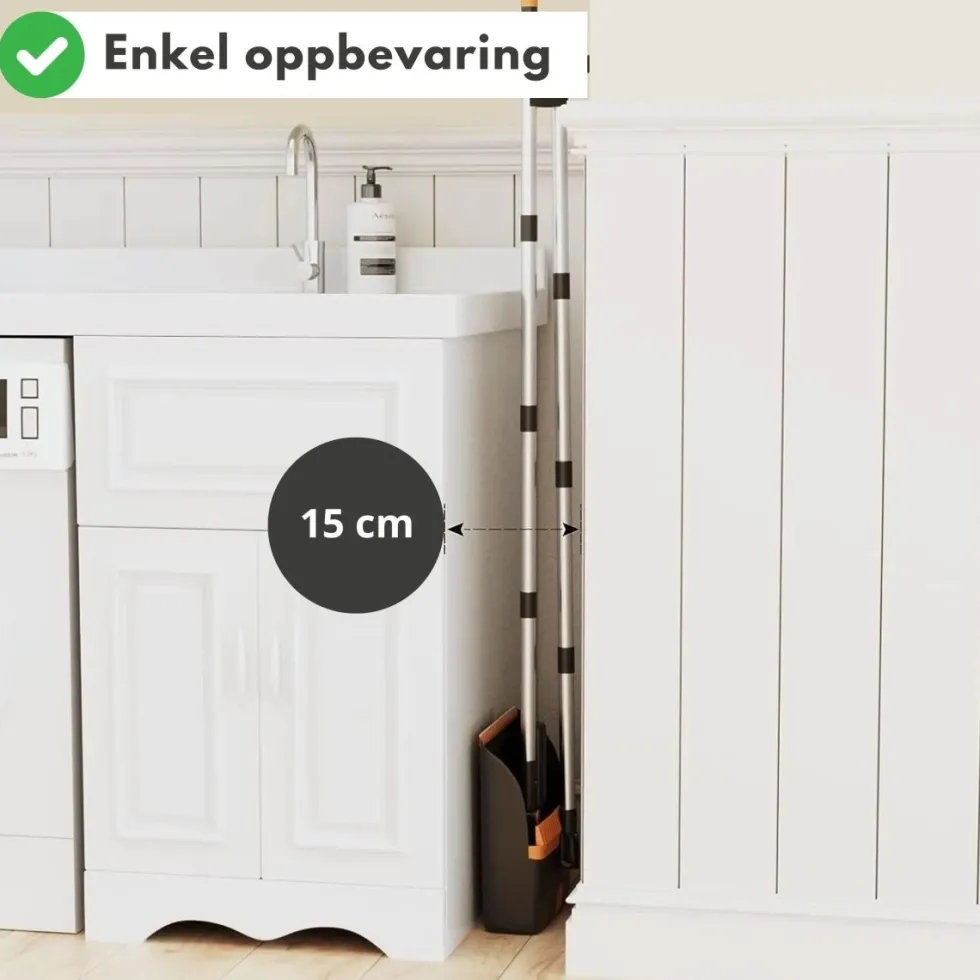 Kost og støvbrett, med støvfanger