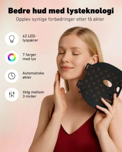 LED-lysmaske til ansikt mot akne, rynker og pigmentflekker