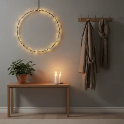 LED ring til oppheng sort metall 55 cm