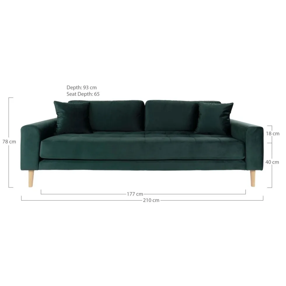 Lido 3 seters sofa mørkegrønn