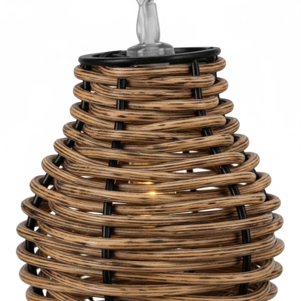 Lyslenke 10 LED natur flettet lykter 7 cm