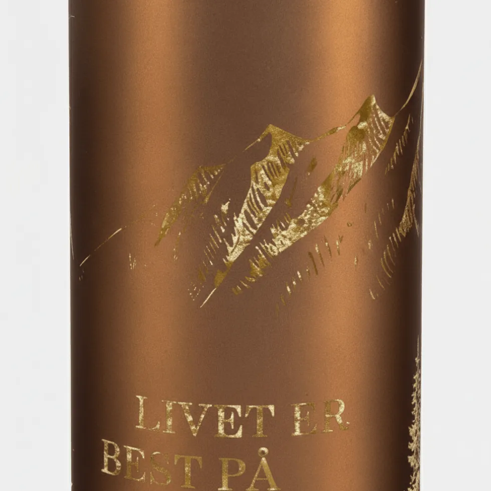 Lyslykt LED Livet på hytta brun 8 x 20 cm