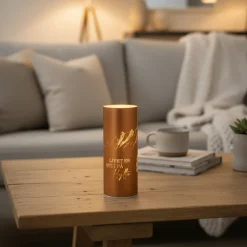 Lyslykt LED Livet på hytta brun 8 x 20 cm