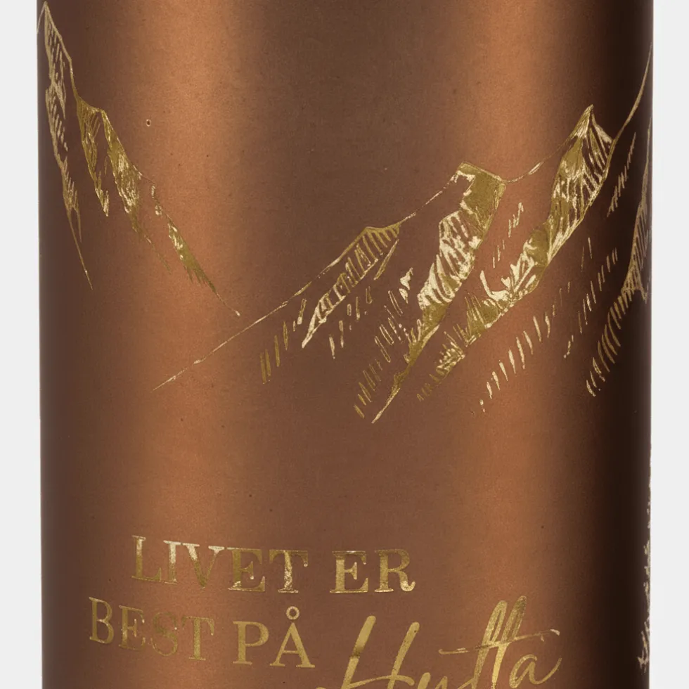 Lyslykt LED Livet på hytta brun 7 x 15 cm