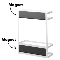 Magnetisk oppbevaringshylle hvit 28 x 11,5 x 40 cm