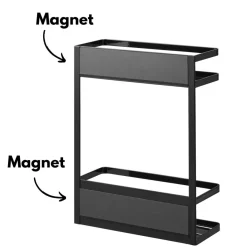 Magnetisk oppbevaringshylle sort 28 x 11,5 x 40 cm