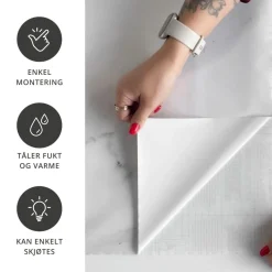 Marmor klassisk hvit kontaktplast
