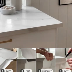 Marmor klassisk hvit kontaktplast