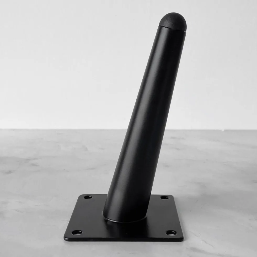 Møbelben skrå, sort metall