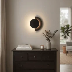 Mysti vegglampe sort reversibel 30,5 cm