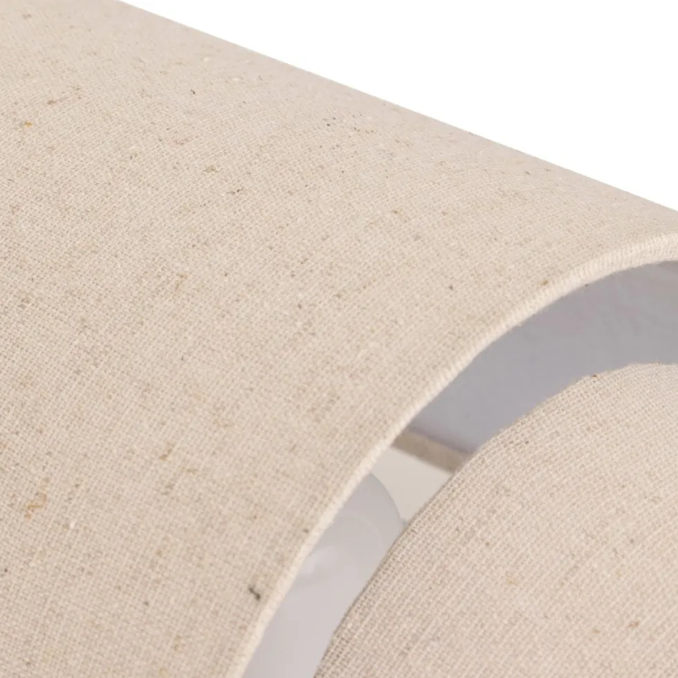 Nahel vegglampe beige i lin og stål 27 cm