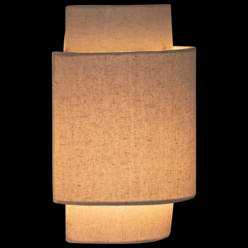 Nahel vegglampe beige i lin og stål 27 cm
