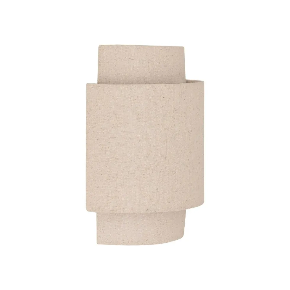 Nahel vegglampe beige i lin og stål 27 cm