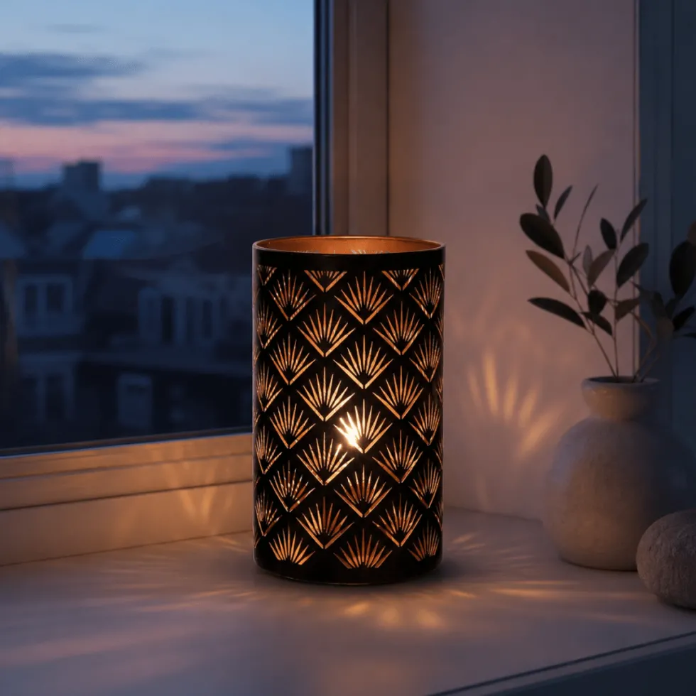 Nata LED lyslykt palme