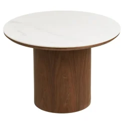 Noli sofabord keramikk hvit/mørk brun ø60 cm