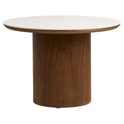 Noli sofabord keramikk hvit/mørk brun ø60 cm
