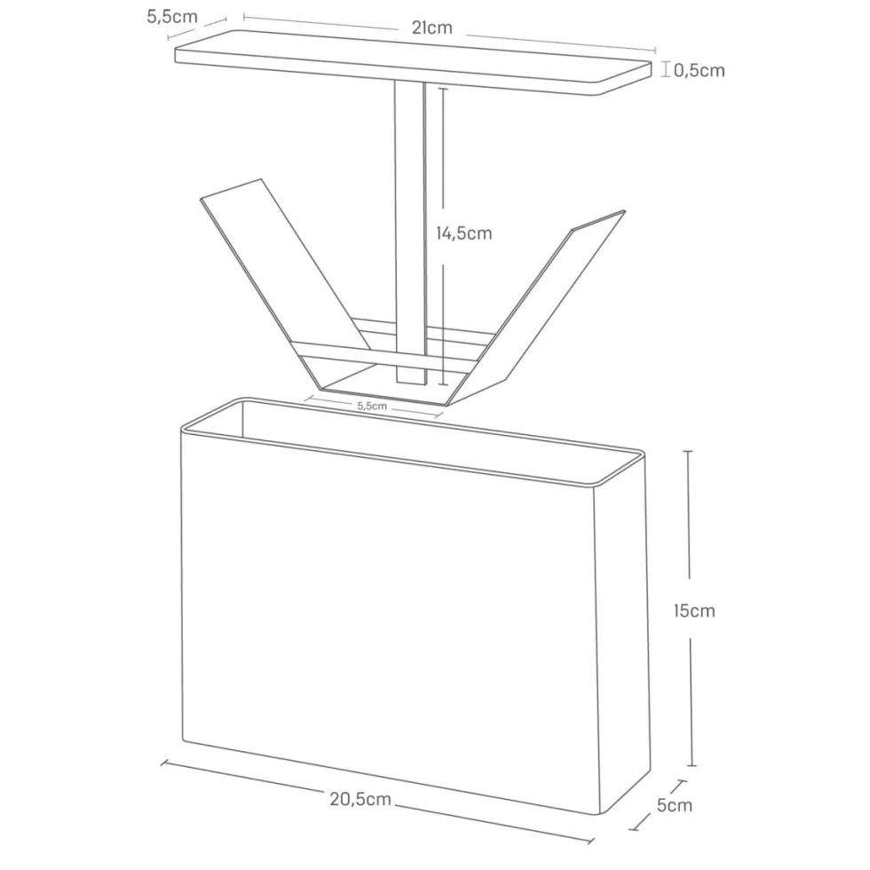 Oppbevaring for kaffefilter med holder hvit