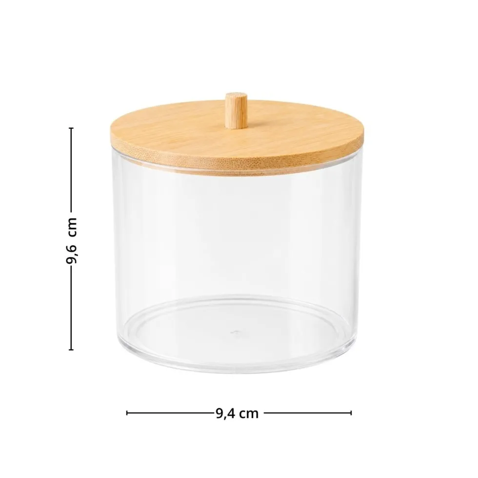 Oppbevaringsboks med bambuslokk 9,5 x 9,5 cm