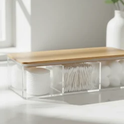 Oppbevaringsboks med bambuslokk pakke 23 x 9,5 x 6,5 cm
