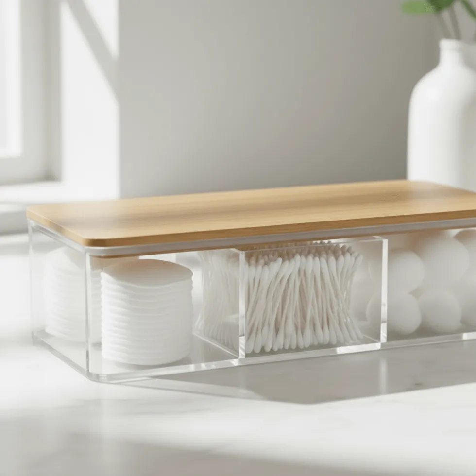 Oppbevaringsboks med bambuslokk pakke 23 x 9,5 x 6,5 cm