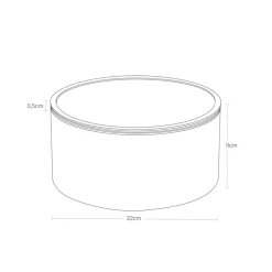 Oppbevaringsboks rund med lokk sort 22 x 11 cm