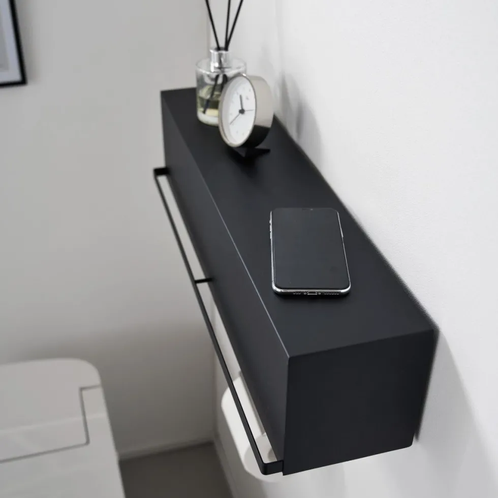 Oppbevaringsboks til vegg sort 60 cm